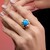 Zilveren ring met een Blauwe Ethiopische Opaal (Gems en Vogue)
