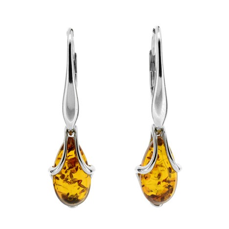 Orecchini in argento con Ambra Baltica (dagen)