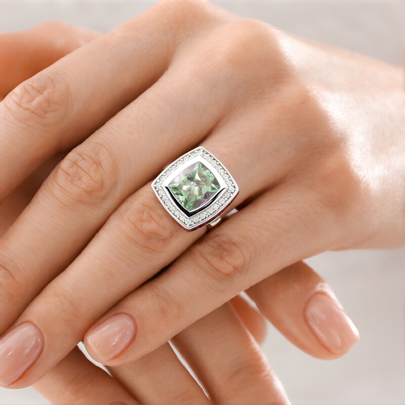 Anello in argento con Ametista Verde (Dallas Prince Designs)