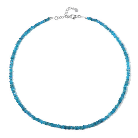 Collar en plata con Apatita azul neón