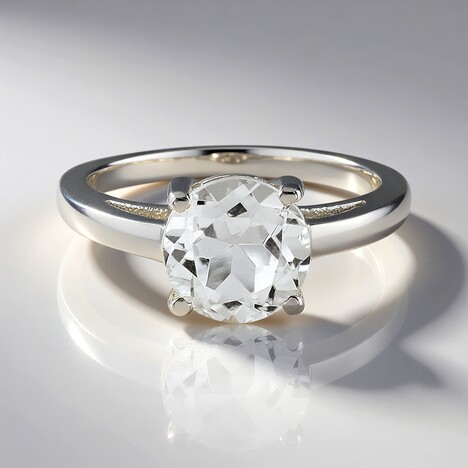 Anello in argento con Quarzo Bianco