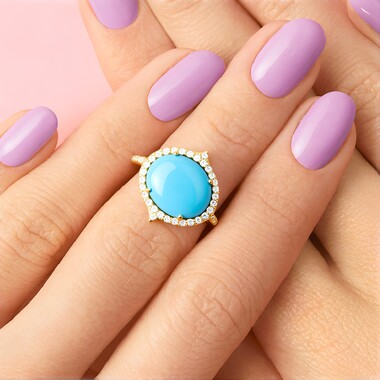 Zilveren ring met een Sleeping Beauty Turkoois (Faszination Türkis)