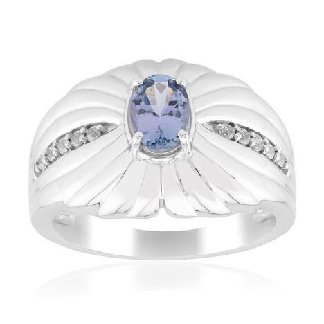 Unheated Lilac Tanzanite Silver Ring