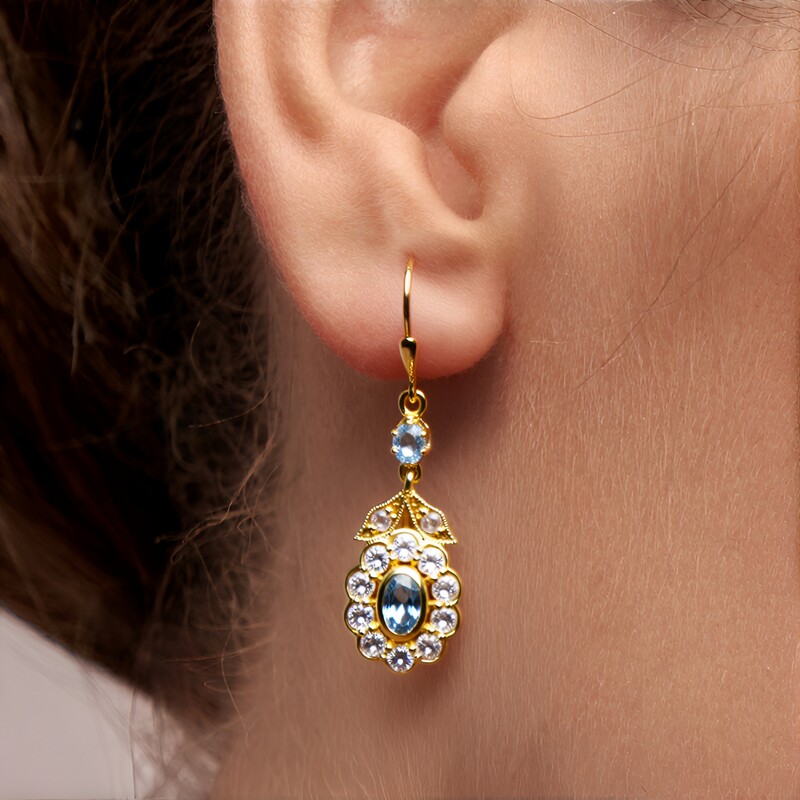 Brazilian Aquamarine Silver Earrings