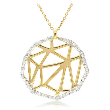 Collana placcata in oro con Zircone