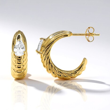 Orecchini in argento con Topazio Bianco (M de Luca)