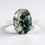 Anello in argento con Agata Muschiata
