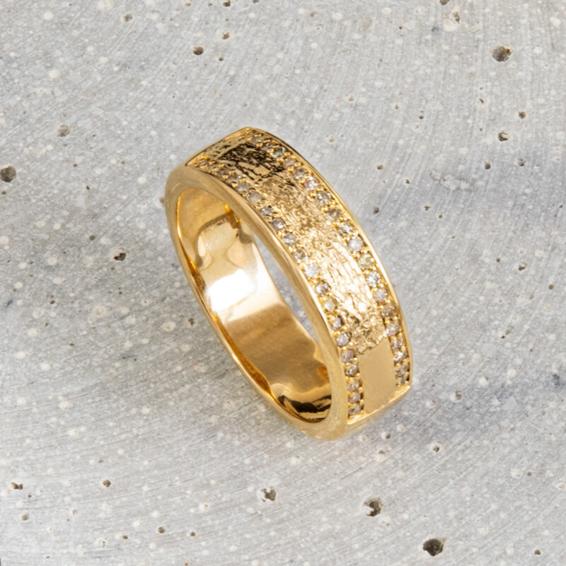 I2 Champagner-Diamant-Silberring