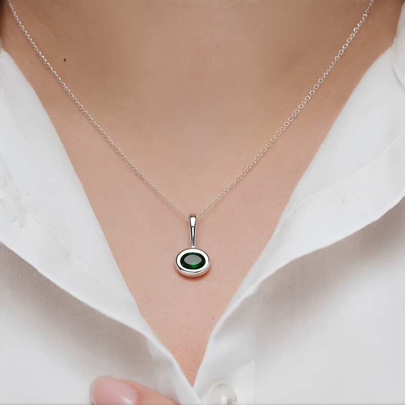 Colgante en plata con Turmalina verde de Brasil (Pallanova)