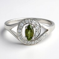 Anello placcato in platino con Tormalina Cuprian