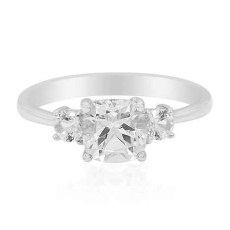 Weißer Topas-Silberring