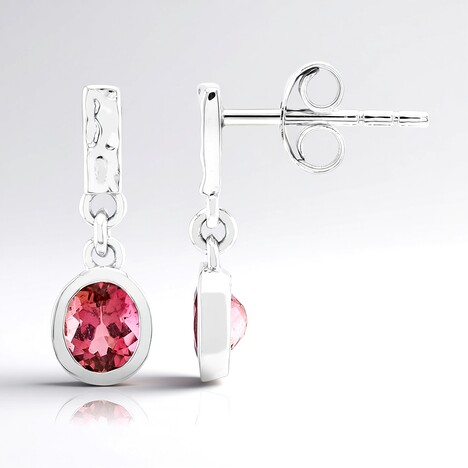 Orecchini in argento con Tormalina Rosa Brasiliana (Pallanova)