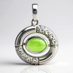 Ciondolo in argento con Crisoprasio Imperiale