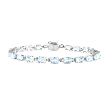 Himmelblauer Topas-Silberarmband