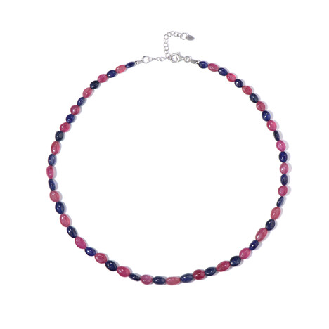 Collier en argent et Saphir rose de Madagascar