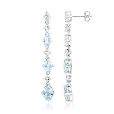 Himmelblauer Topas-Silberohrringe