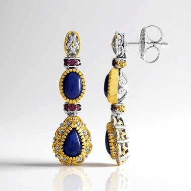 Boucles d'oreilles en argent et Sodalite (Gems en Vogue)