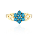Neon Blue Apatite Silver Ring