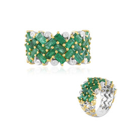 Zilveren ring met Zambia-smaragdstenen (Gems en Vogue)