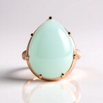 Anello in argento con Calcedonio Acqua (Adela Silber)