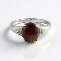 Anello in argento con Opale Mezezo