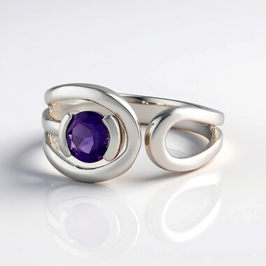 Anillo en plata con Amatista de Siberia (de Melo Essence)