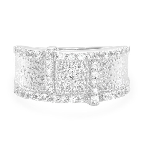 Zilveren ring met witte saffieren