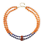 Collana in argento con Diaspro Rosso  (Riya)