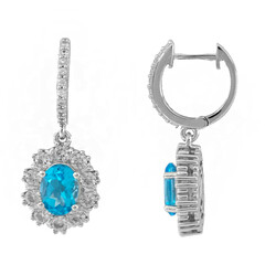 Orecchini in argento con Topazio Blu Svizzero (Memories by Vincent)