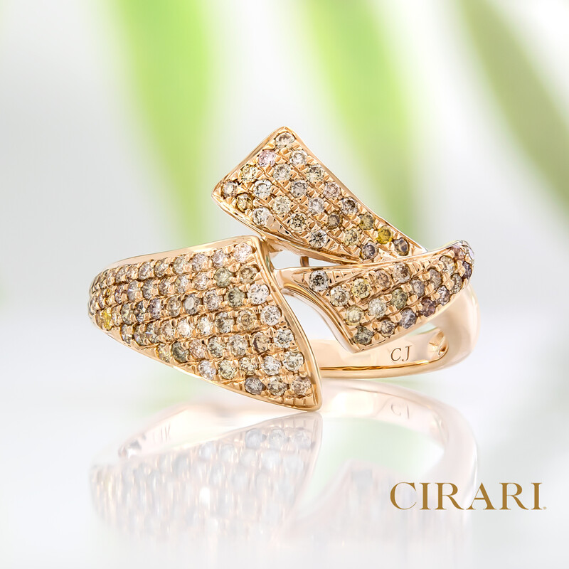 Gouden ring met SI2 Fancy Diamanten (CIRARI)