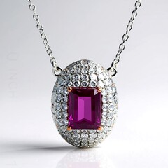 Collana in argento con Fluorite Rosa
