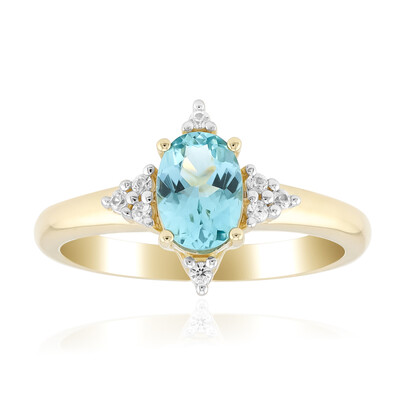 9K Teal Tourmaline Gold Ring