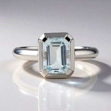Brasilianischer Aquamarin-Goldring
