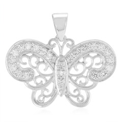 Weißer Topas-Silberanhänger