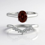 Anello in argento con Zircone Mogano