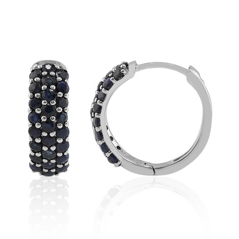 Kanchanaburi Sapphire Silver Earrings