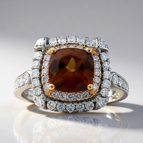 Anello in oro con Zircone Cognac (CIRARI)
