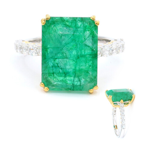 Bague en argent et Émeraude fosse D8 (Gems en Vogue)