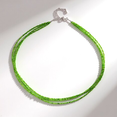 Collana in argento con Diopside Russo