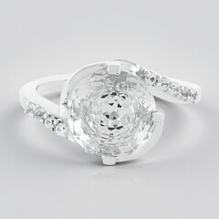 Anello in argento con Topazio Bianco Reale