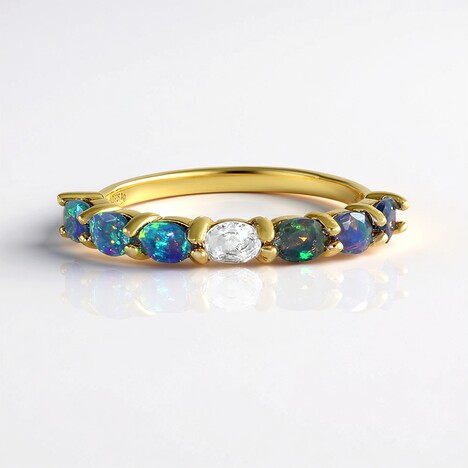Bague en argent et Opale Mezezo