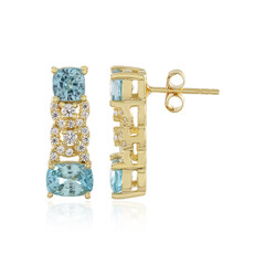 Boucles d'oreilles en argent et Zircon de Ratanakiri (Adela Silber)