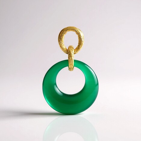 Ciondolo in argento con Onice Verde