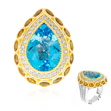 Anello in argento con Topazio Blu Cielo (Dallas Prince Designs)