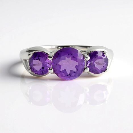 Anello in argento con Ametista Siberiana (de Melo Essence)