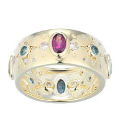 Bague en argent et Topaze bleu de Londres (Adela Silber)