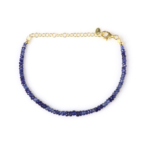 Brazalete en plata con Zafiro azul de Madagascar