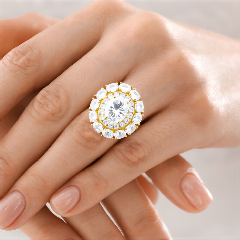 Weißer Topas-Silberring