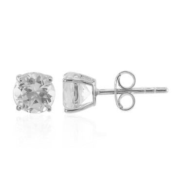 Boucles d'oreilles en argent et Topaze blanche