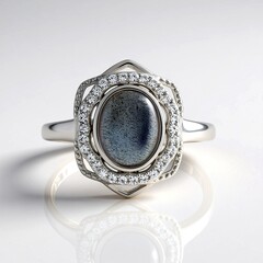 Anello in argento con Labradorite rosa Maniry